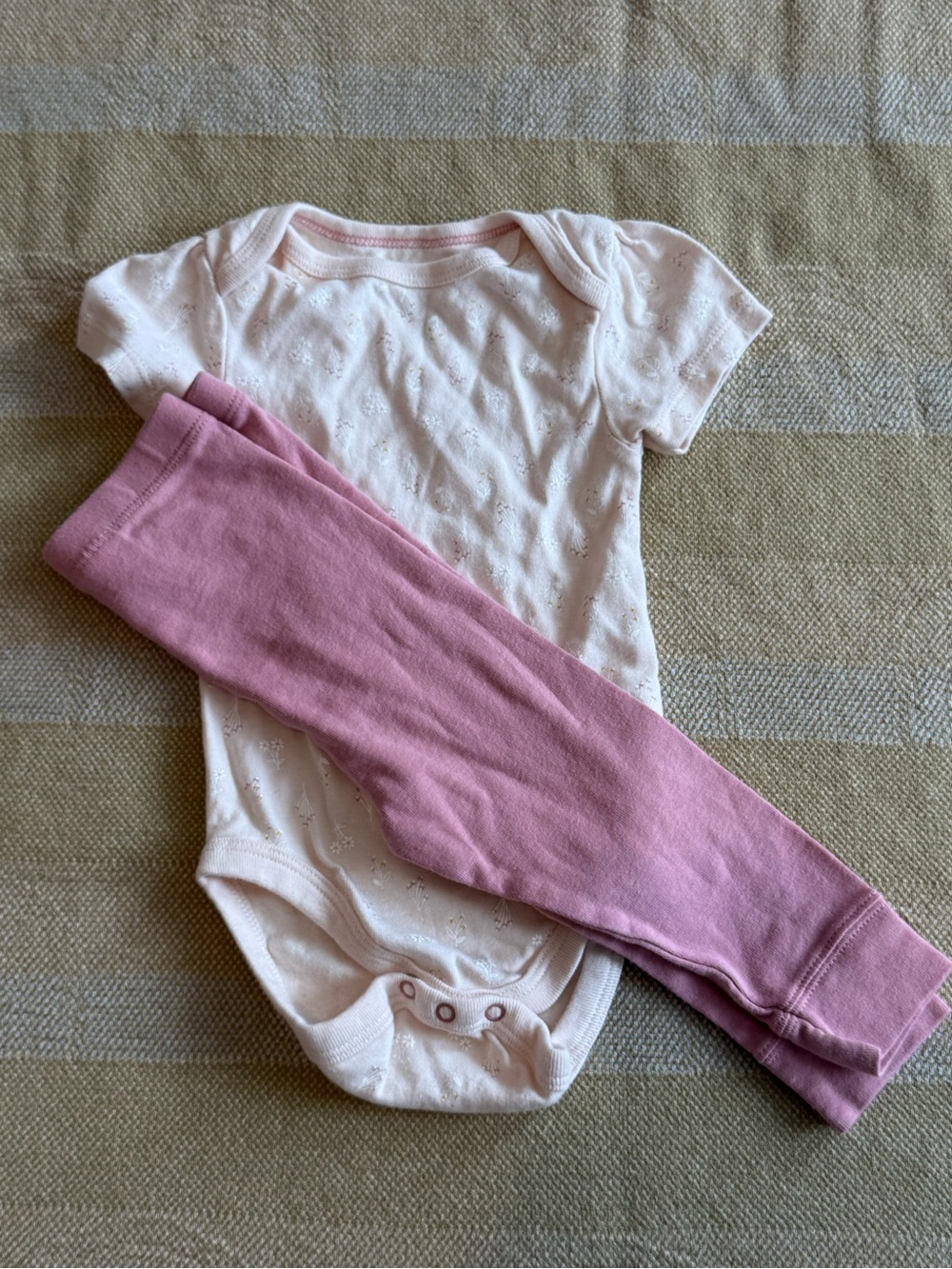 Cloud Island 6-9M Soft Pink & Dusty Rose Outfit